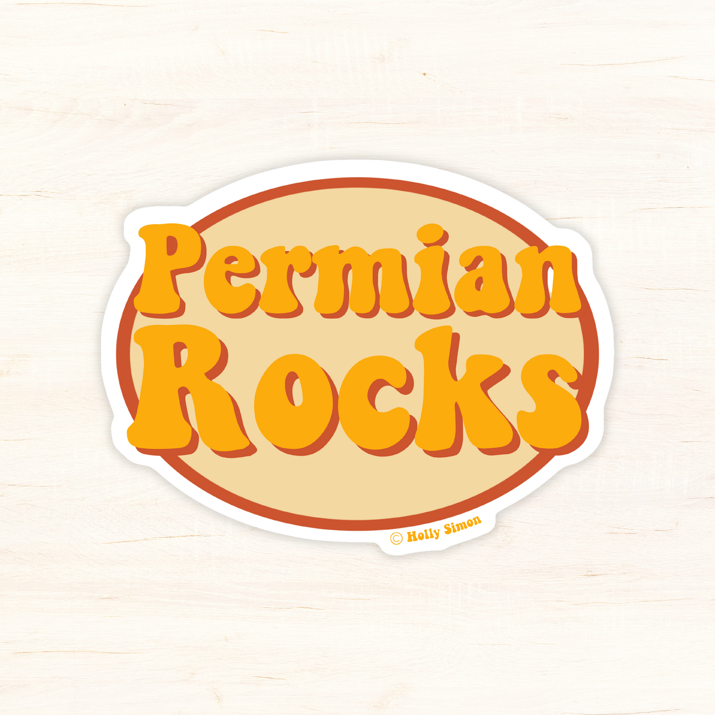 Permian Rocks Round Sticker