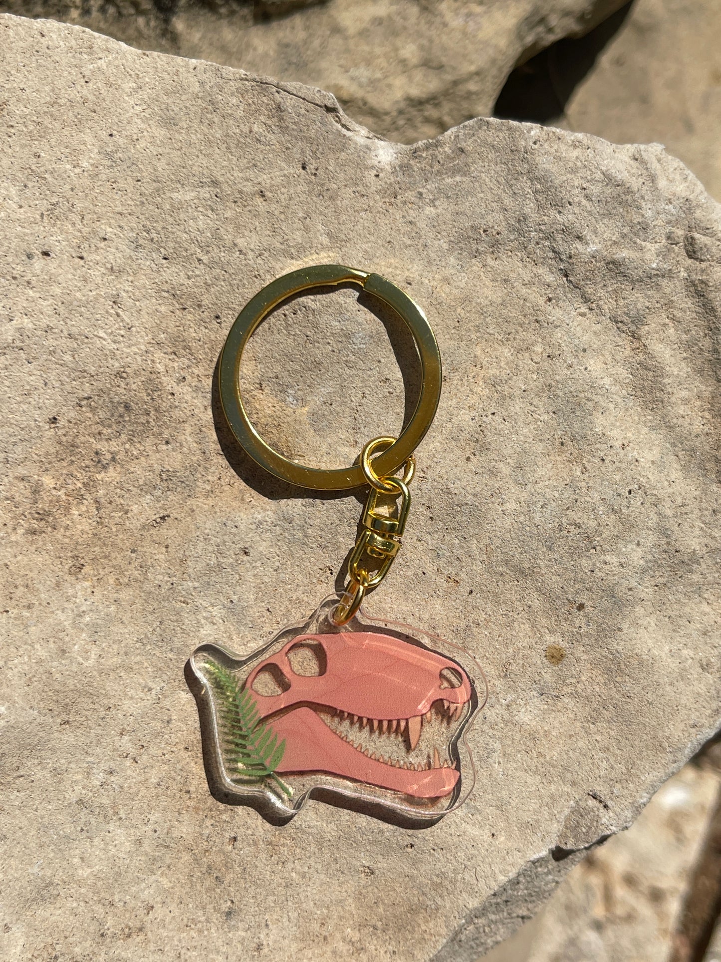 Pink Dimetrodon Acrylic Keychain