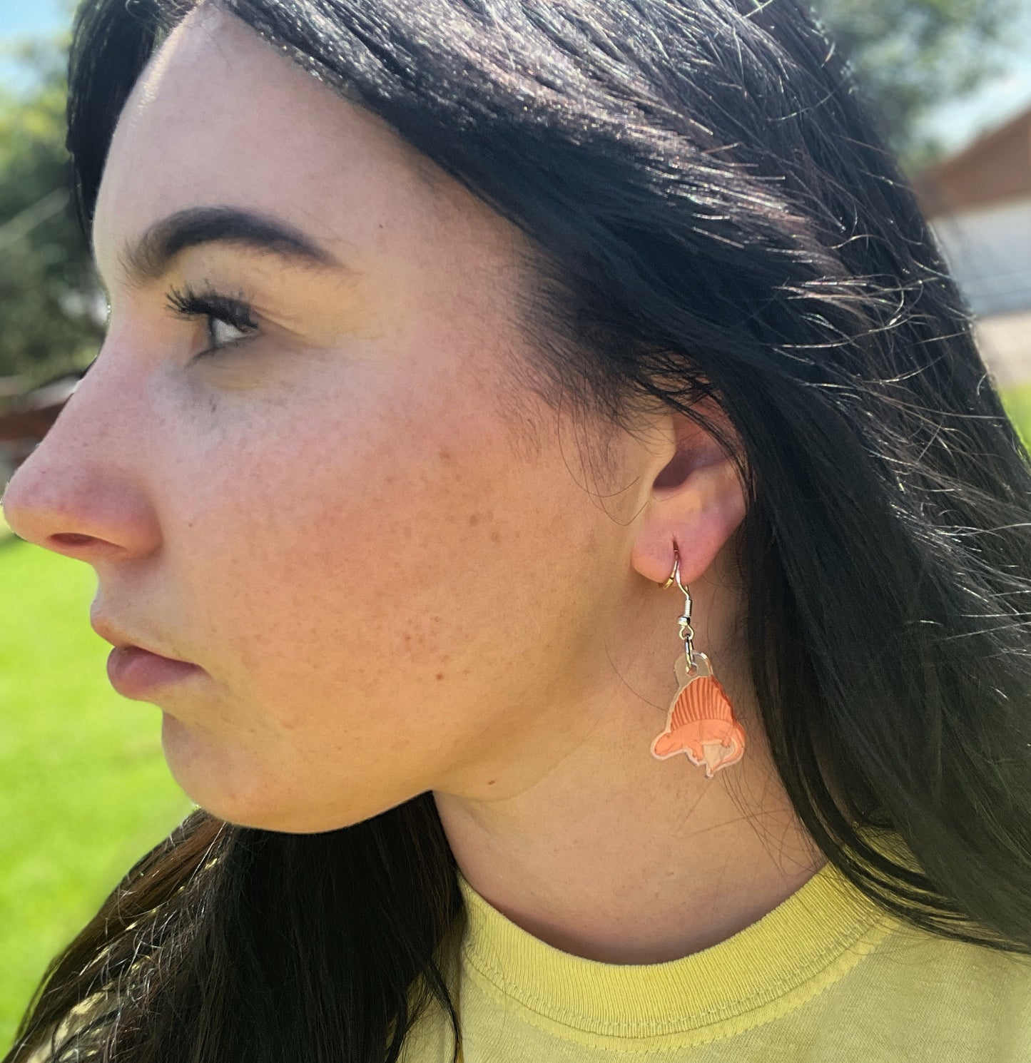 Red Dimetrodon Acrylic Earrings